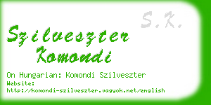 szilveszter komondi business card